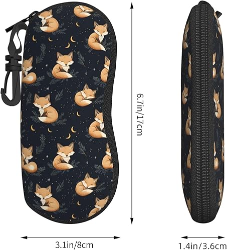 Miniatura 2 de Glasses Case - Cartoon Cute Fox 1 Print Sunglasses Case Soft Slim Lightweight Neoprene Zipper Glasses Organizer For Women Men