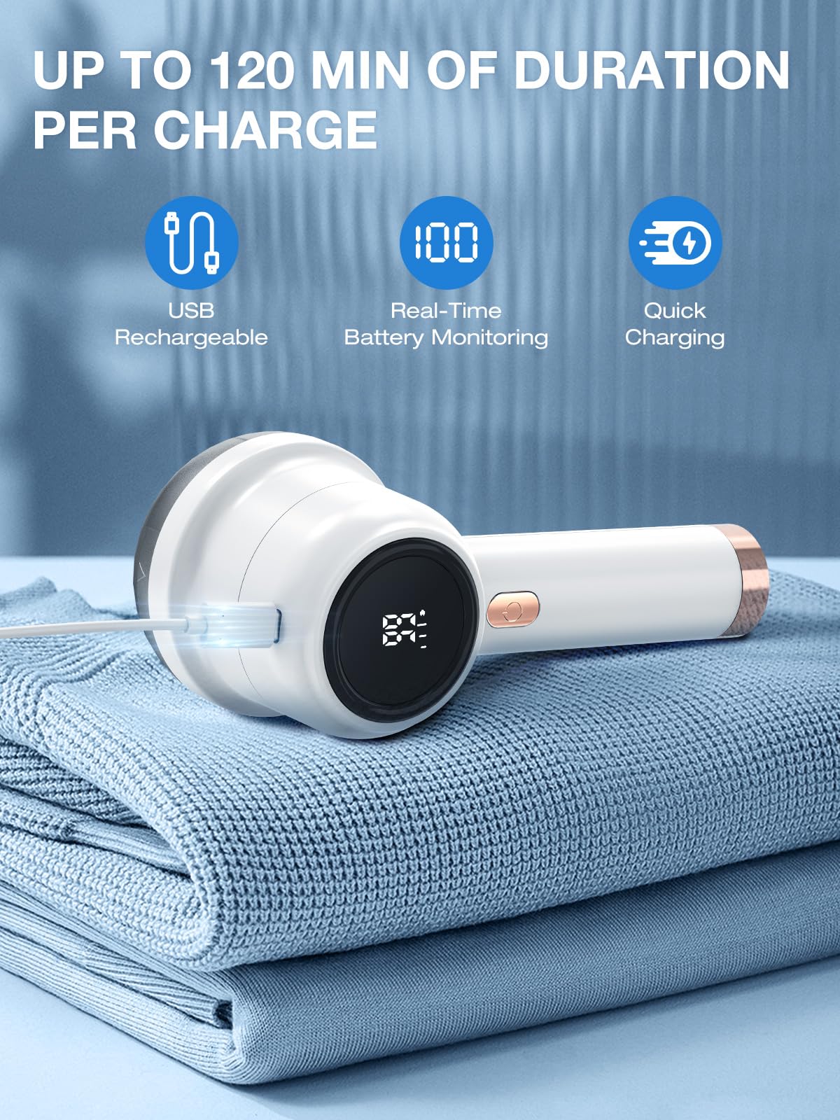 Levapelucchi Elettrico M-2 - 6 Lame, 3 Velocità, Ricarica Rapida Per Vestiti E Mobili - Foto 7