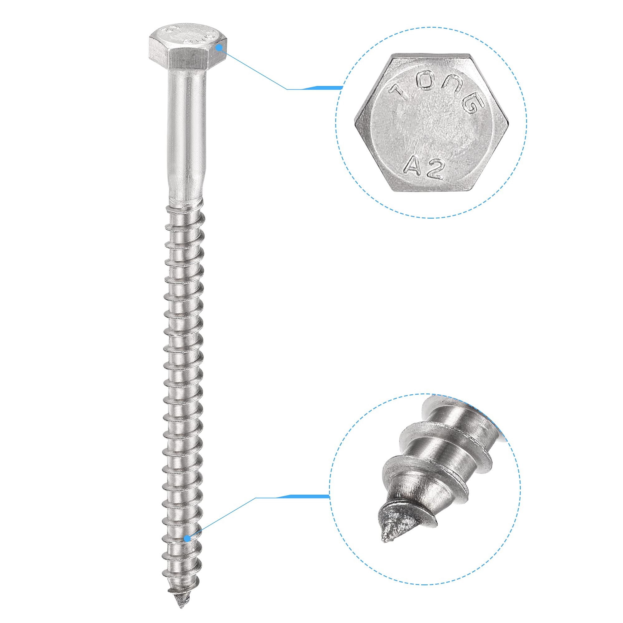 Tornillo Roscado De Doble Extremo De Acero Inoxidable M3, Perno De