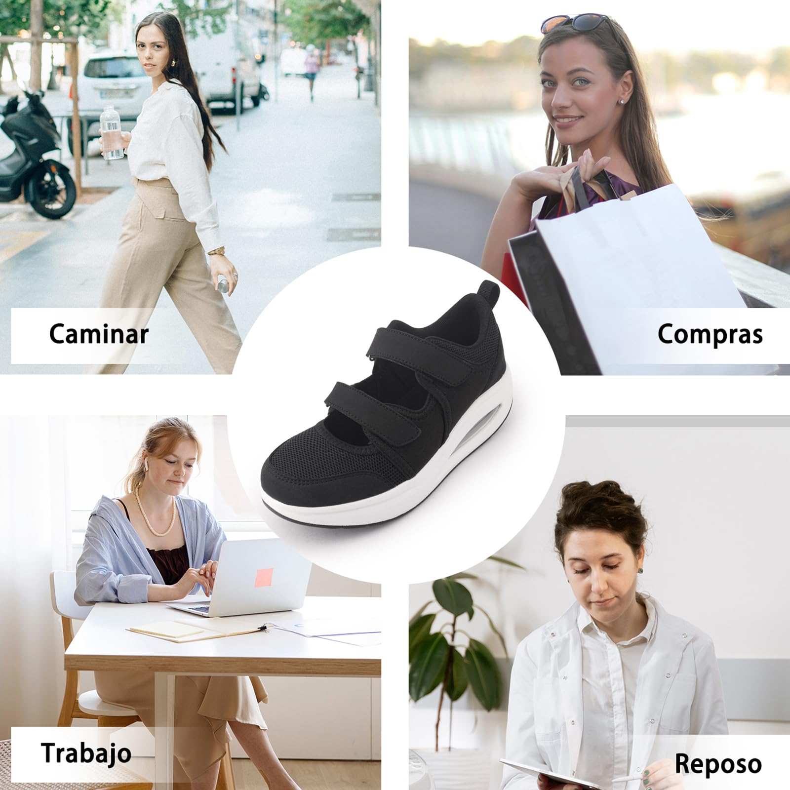 Git-up Transpirable Enfermera Zapatillas Mujer Antideslizante Ajustable Cómodo Correr Correr Casual Ortopédico Ligero Artritis Diabetes Fascitis Plantar Zapatos