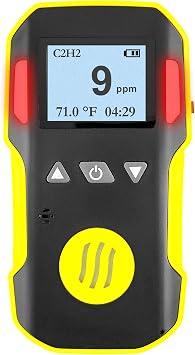 Acetylene Gas Detector C2H2 by Forensics | USA NIST Calibration & Certificate | Dust & Explosion Proof | USB Recharge | Sound, Light and Vibration Alarms | 0-100 ppm |
