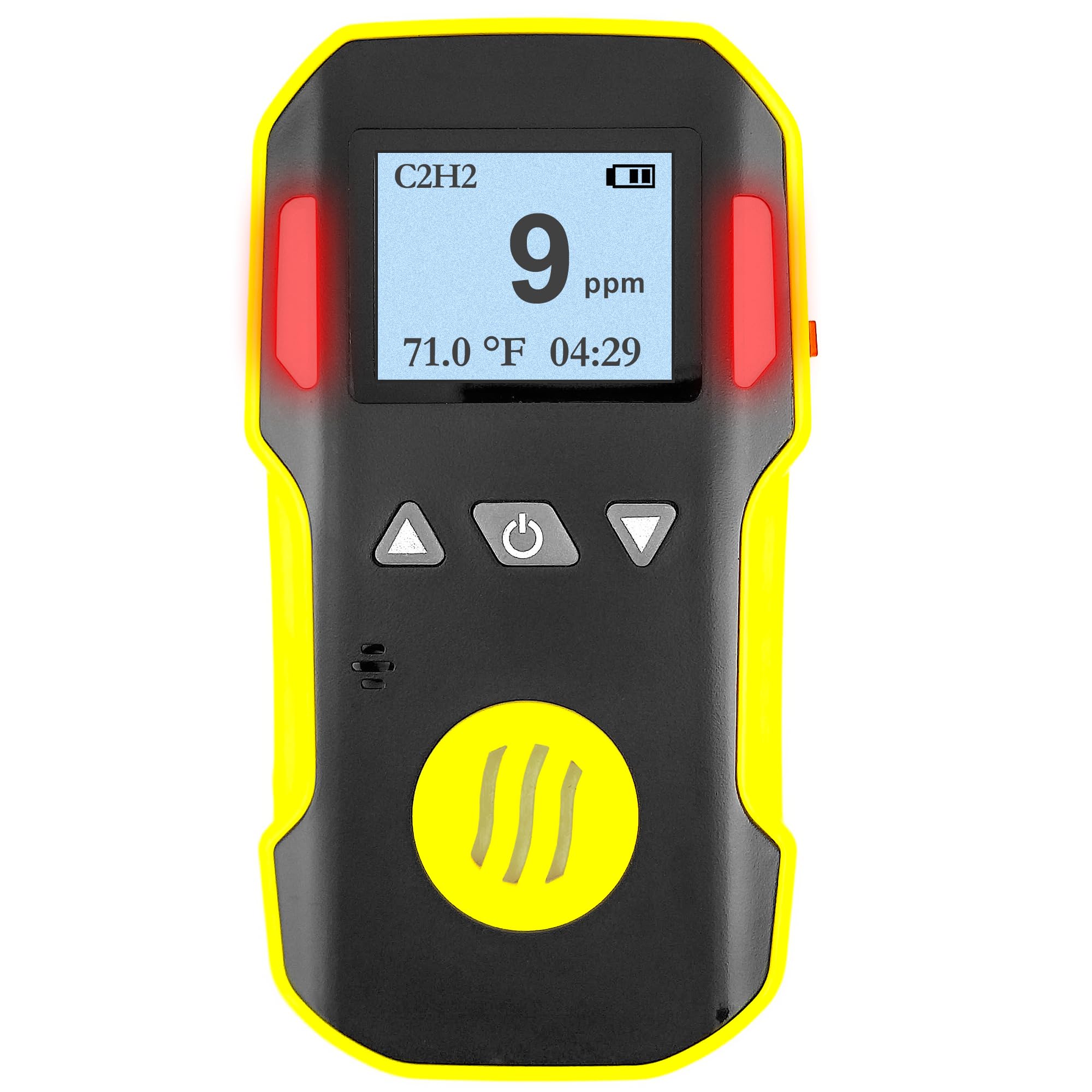 Detector de Gas Acetileno (C2H2) | Certificado de Calibración EU | Recarga USB | Alarmas Sonoras, Luminosas y por Vibración | 0–100 ppm C2H2