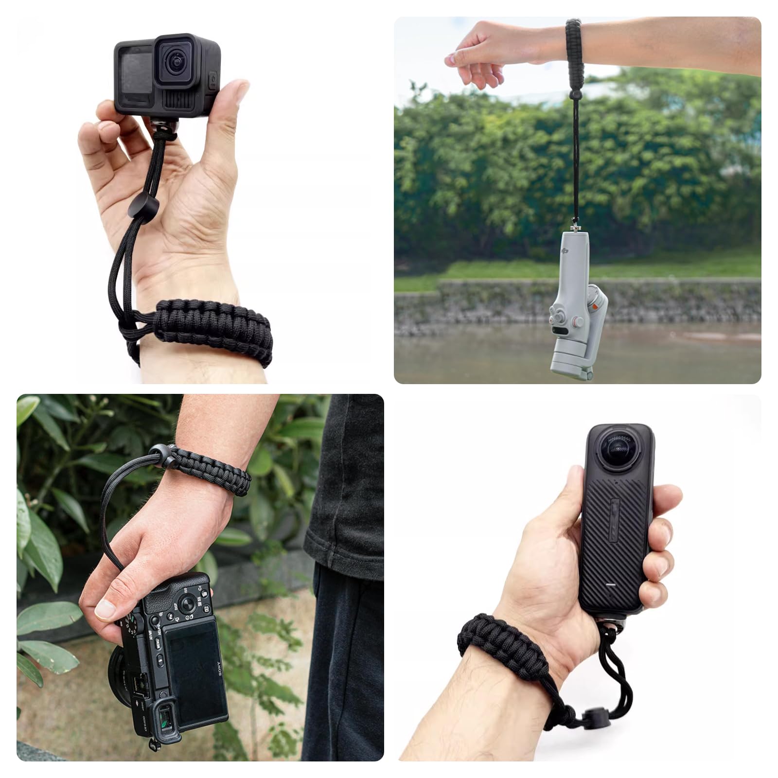 DAWRIS Pasek na rękę do aparatu ze śrubą 1/4 do DJI Osmo Mobile 7P – regulowany pasek na nadgarstek z nylonu, kompatybilny z gimbalem, kamerą sportową i stabilizatorem smartfona