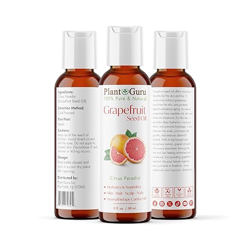 Miniatura 2 de Aceite de semilla de pomelo, 2 onzas líquidas, prensado en frío, 100% puro y natural, hidratante para el crecimiento de la piel, la cara, el cuerpo