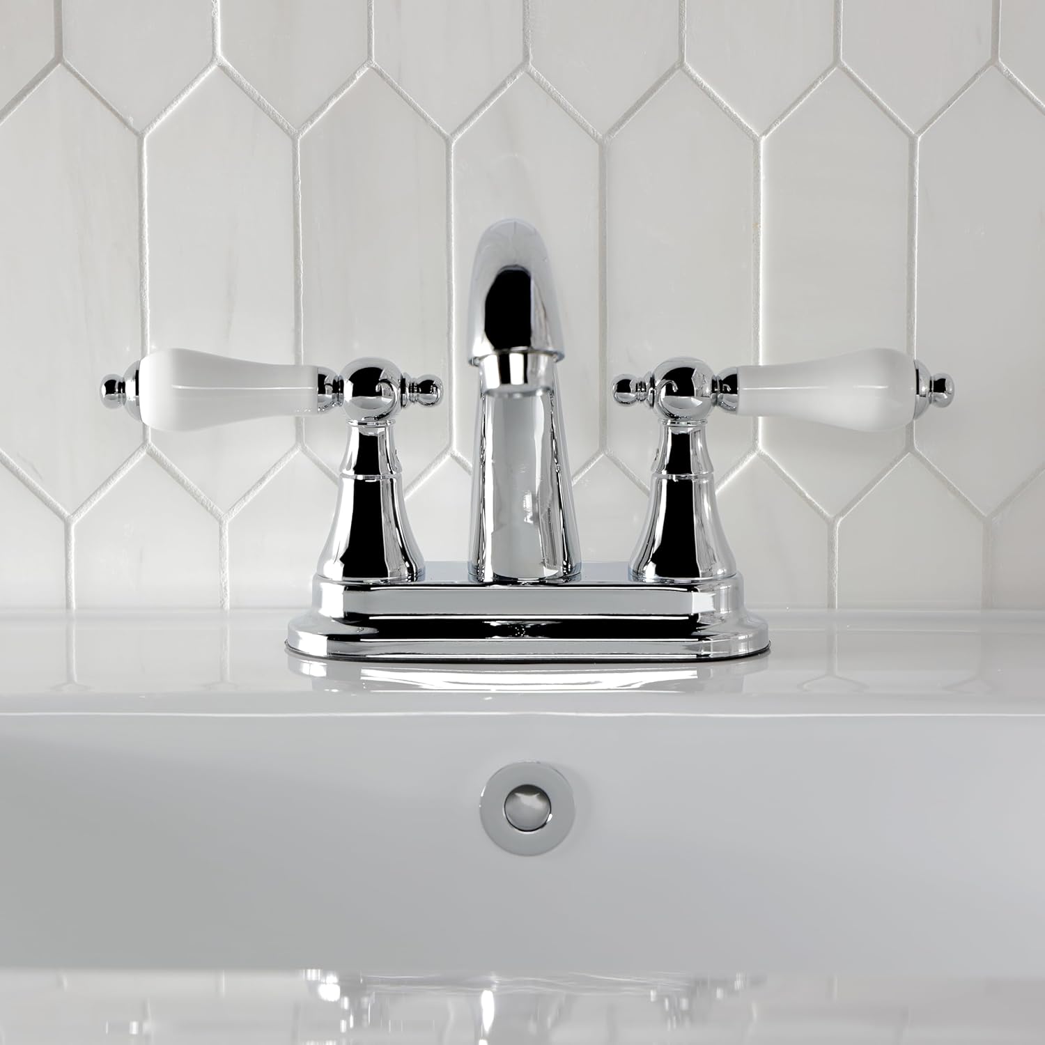 Kingston Brass KS7611PL 4 in. Centerset Bathroom Faucet, Polished Chrome