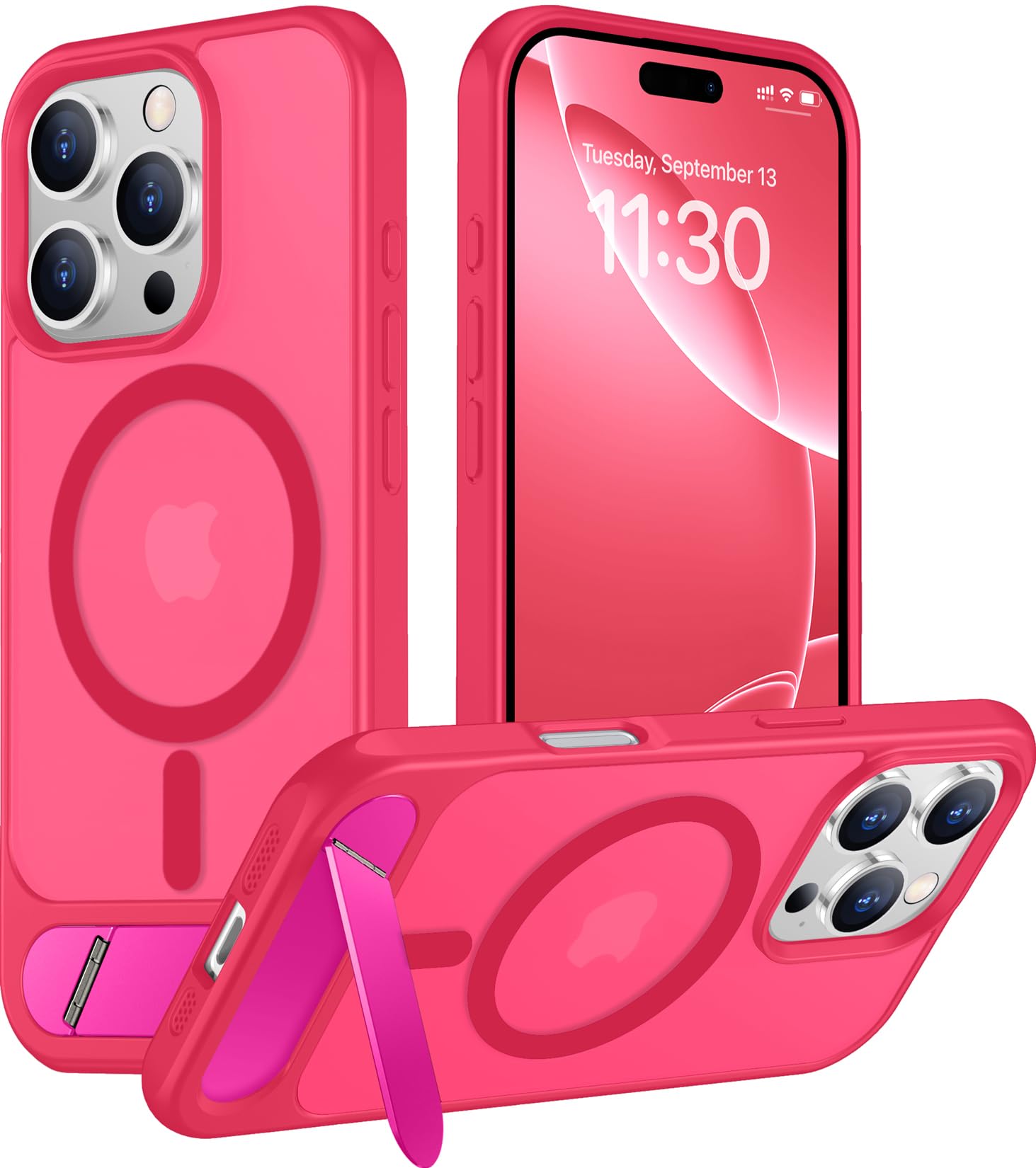 Temdan Magnetic Compatible with iPhone 16 Pro Max Case, [Built-in Invisible Kickstand][Compatible with MagSafe][Military Grade Shockproof] Slim Translucent Matte Phone Case for iPhone 16 Pro Max 6.9"