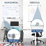 SWANCROWN Magnetic Whiteboard 24x18 inches,Dry Erase White Board for Wall 60x45cm | Easy Installation, Marker Board, Wall Mounted White Board, Home Office, Dorm Room Door, List Making, Homeschool Learning