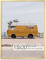 Vista 577 de Fun Memories Portarretratos de metal de 16 x 20 pulgadas con paspartú de 11 x 14 pulgadas, acabado de aluminio cepillado, parte delantera de vidrio