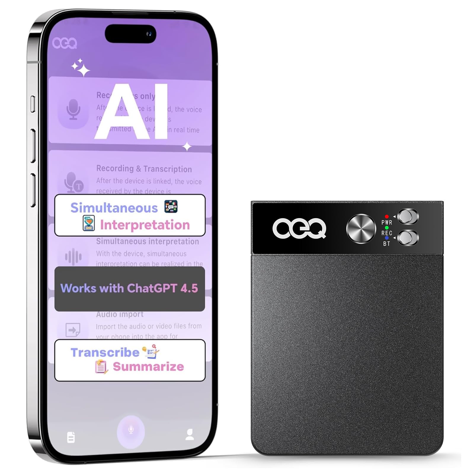 新品 OEQ AIボイスレコーダー、64GB AIスピーチプロセッサ、同時通訳& Amazon.co.jp: OEQ AIボイスレコーダー、64GB AIスピーチプロセッサ