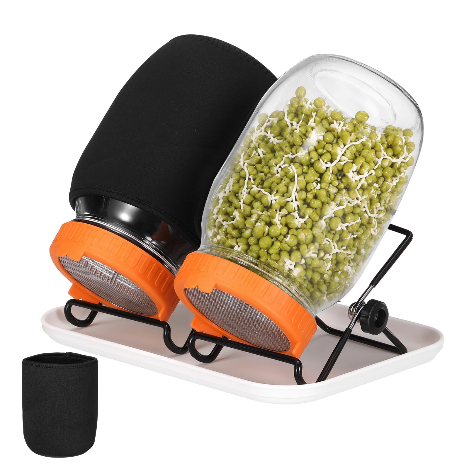 QUARKZMAN 1000ML Sprossenglas Set Orange 2 Set Für Die Keimung von Pflanzen