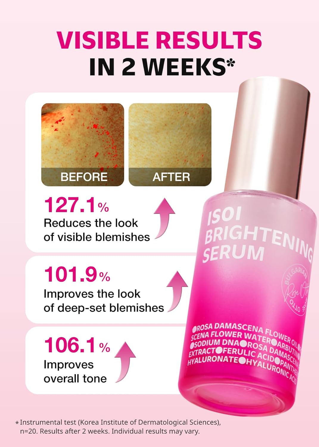 ISOI Rose PDRN Serum with Bulgarian Rose Oil, Radiance Face Serum for Uneven-Looking Tone & Glow, Lightweight Hydrating Korean Skin Care (1.18 fl oz, 35ml) - Image 4