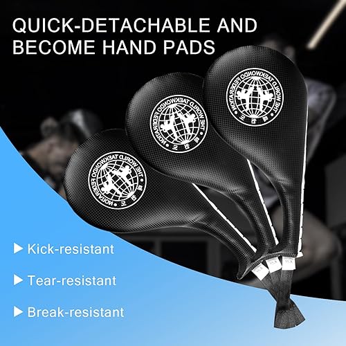 Miniatura 4 de Almohadillas de taekwondo montadas en la pared, soporte para objetivos de entrenamiento de taekwondo, 3 objetivos de patada para adolescentes y