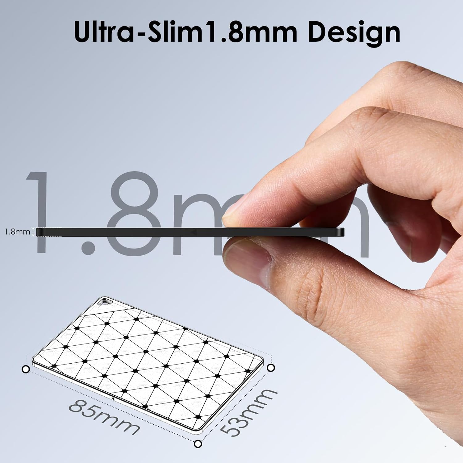 Wallet Tracker Card, [Apple MFi Certified] Ultra-Thin Item Finder Works with Apple Find My (iOS Only), Over 5-Year Battery Life, Slim Bluetooth Tracking Tag for Wallet, Luggage, Passport & Bags-Black