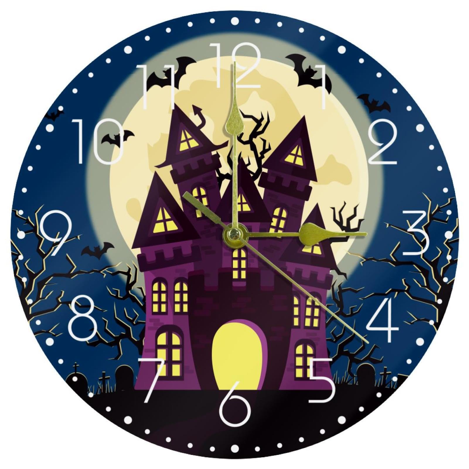 Grande horloge murale à cadran de 25,4 cm silencieuse pour école, classe et bureau calme