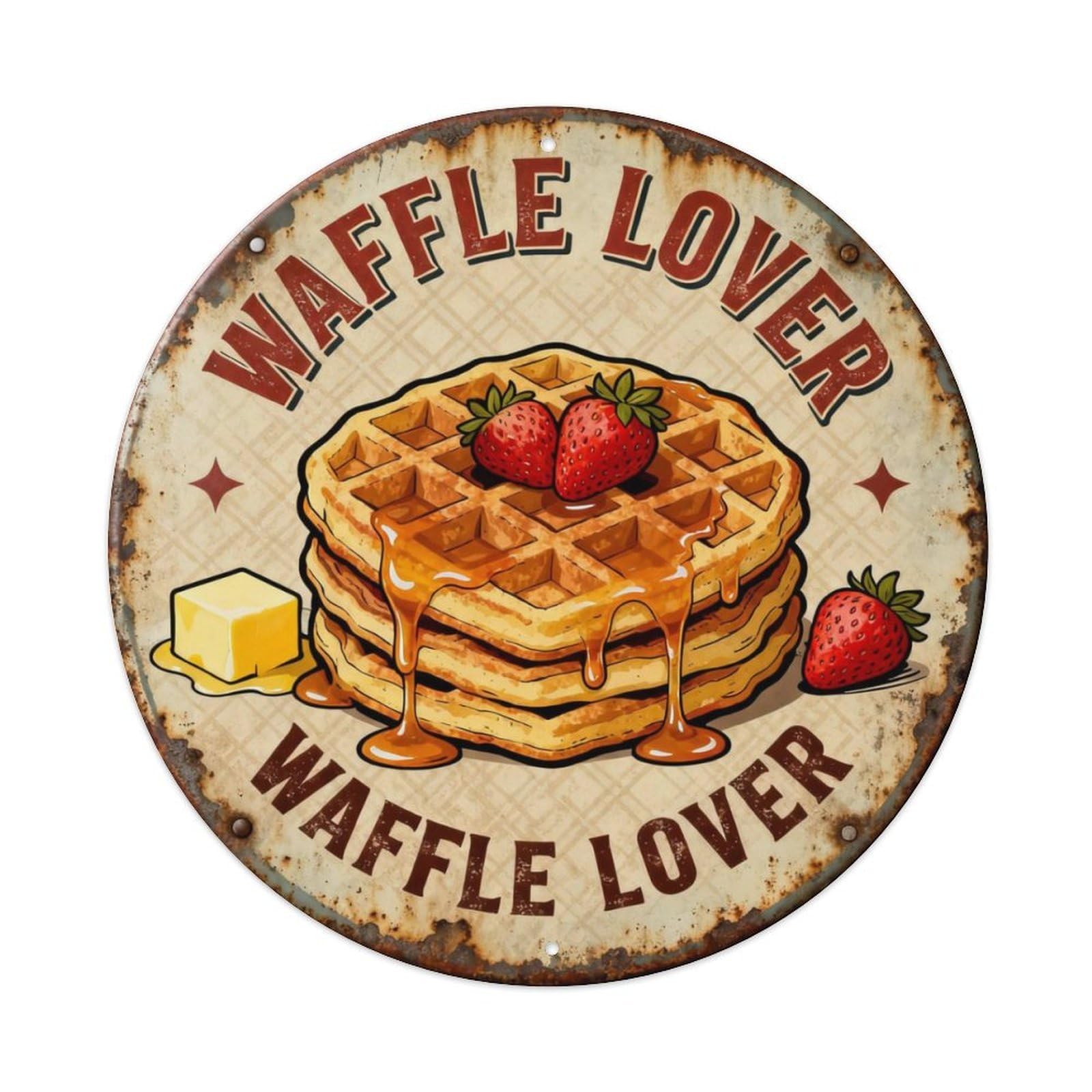 WAFFLE LOVER Metal Tin Sign Plaque