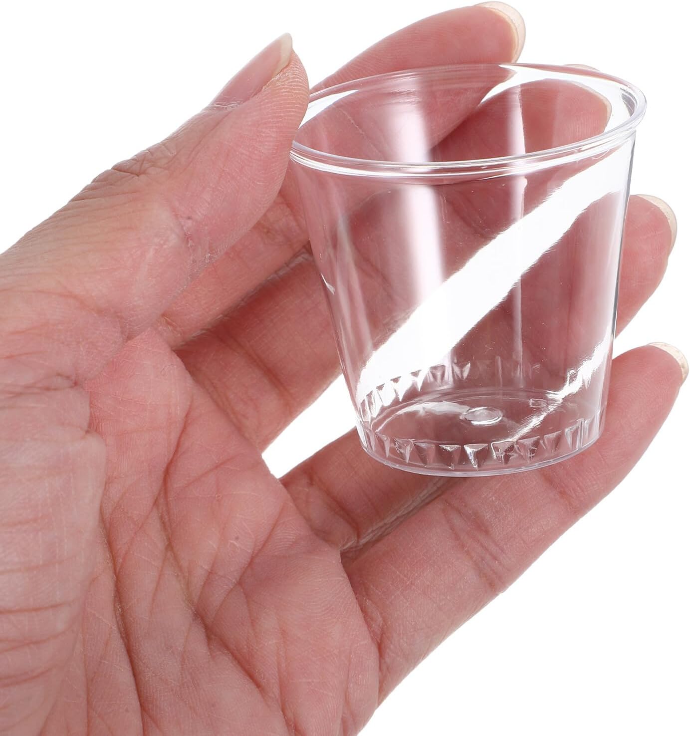 KICHOUSE 100 Pcs Food-grade Plastic Beer Cups 30ml Thick Mini Disposable Drinking Tumblers for Parties Picnics and Events