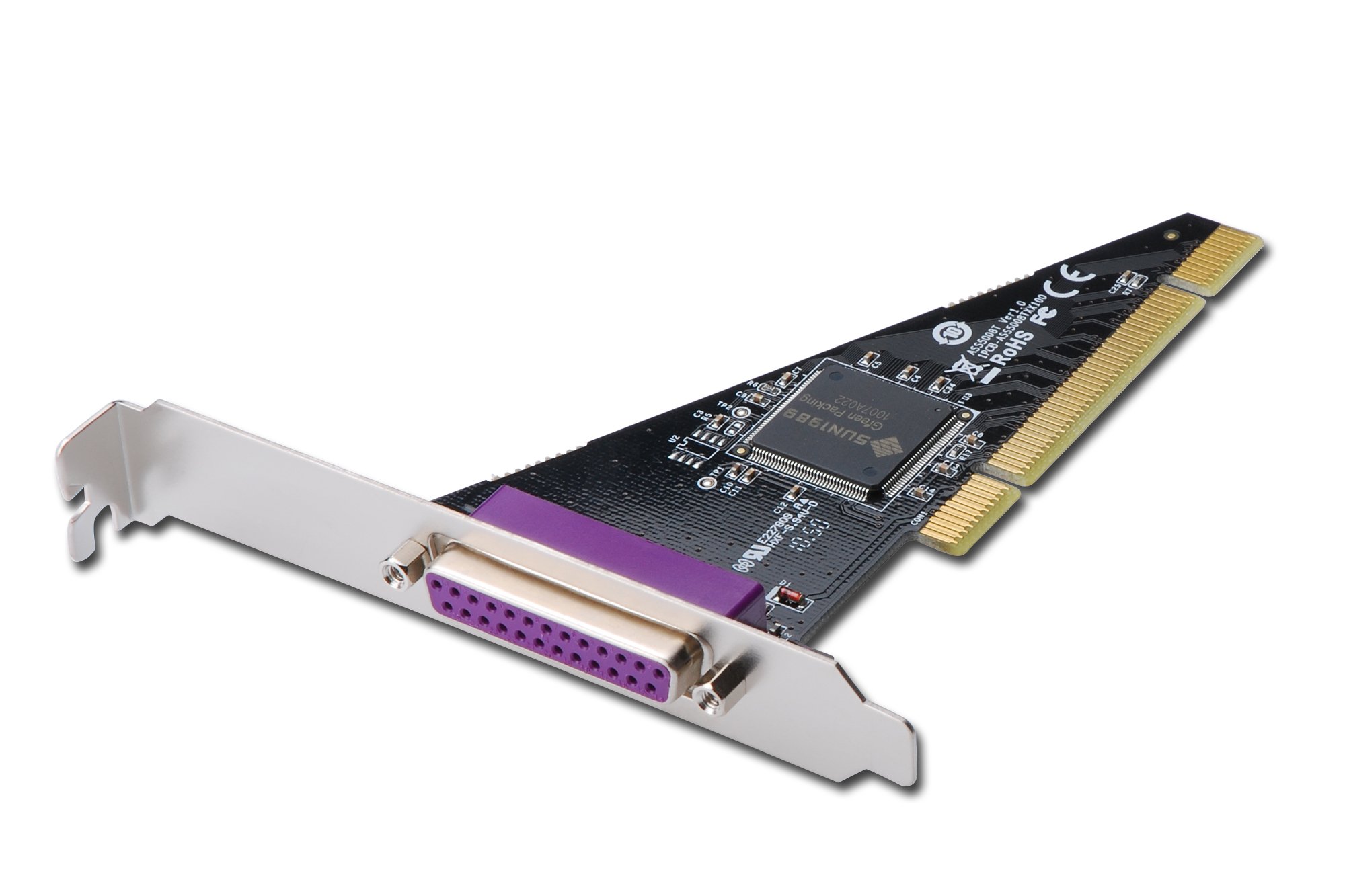 DIGITUS DS-33010-1 Tarjeta controladora (paralelo) PCI 1x DB25 LPT, ISA 278, 378, Verde