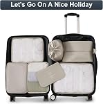 Lostrain Cubes d'emballage, 9 Set organisateur de voyage pour transporter les valises Vêtements de bagages Grand rangement Étanche avec sac de toilette, sac de chaussures, sac sous-vêtements