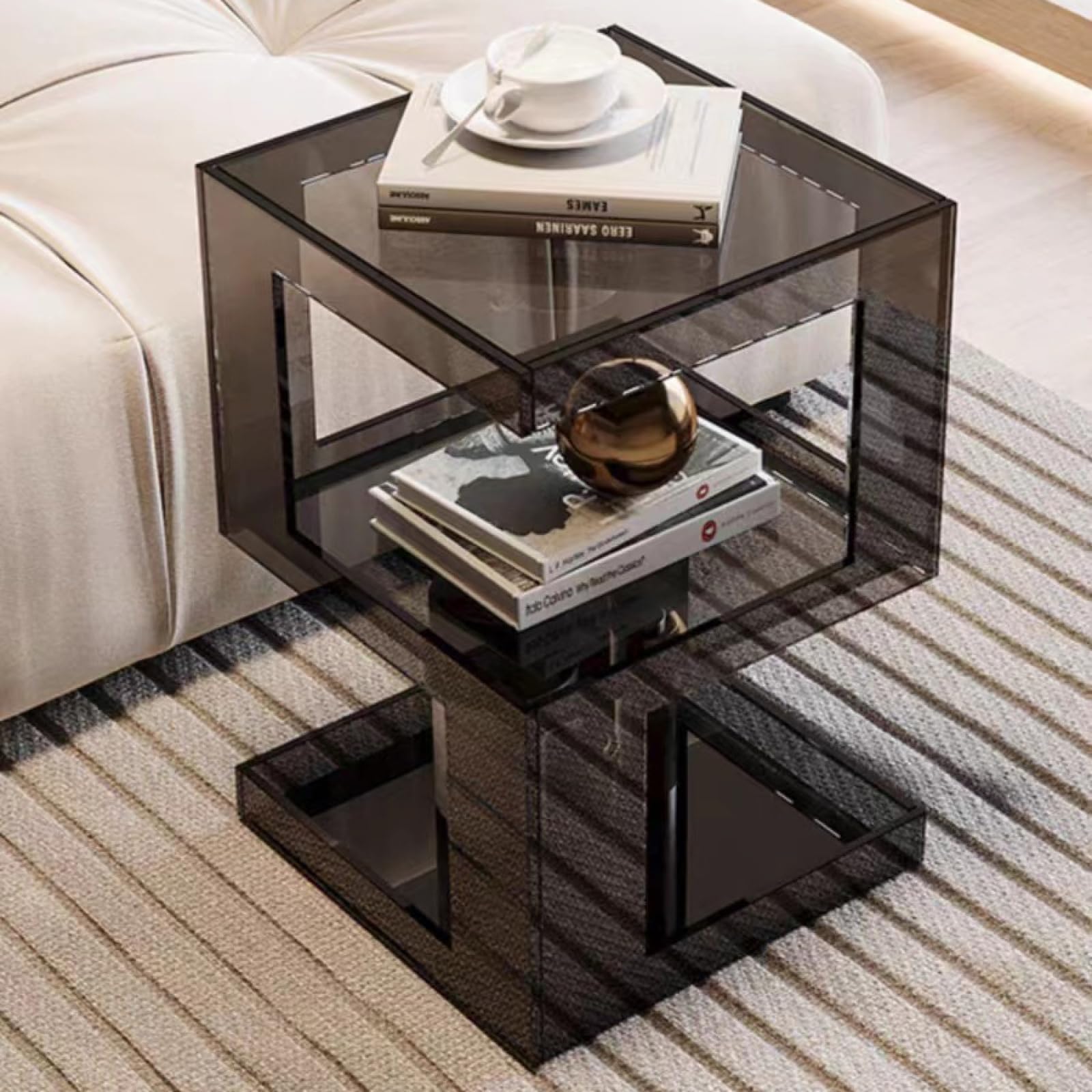 Amazon.com: JYXYXSCP Acrylic Side Table, Transparent Three-layer