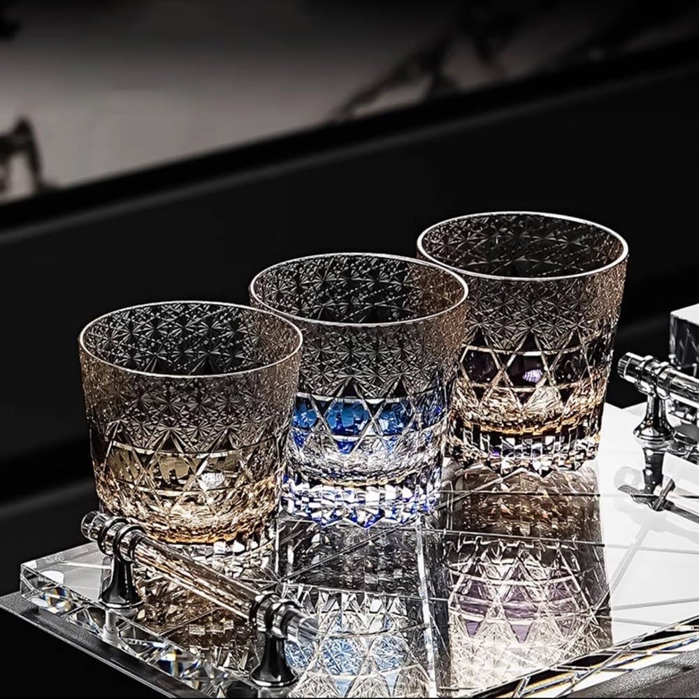 3 Pack Bathroom Toothbrush Cup, Crystal Glass Toothbrush Holder Cup | Crystal Clear Tumbler Makeup Brush Holder for Bedside Table, Bathroom, Vanity,