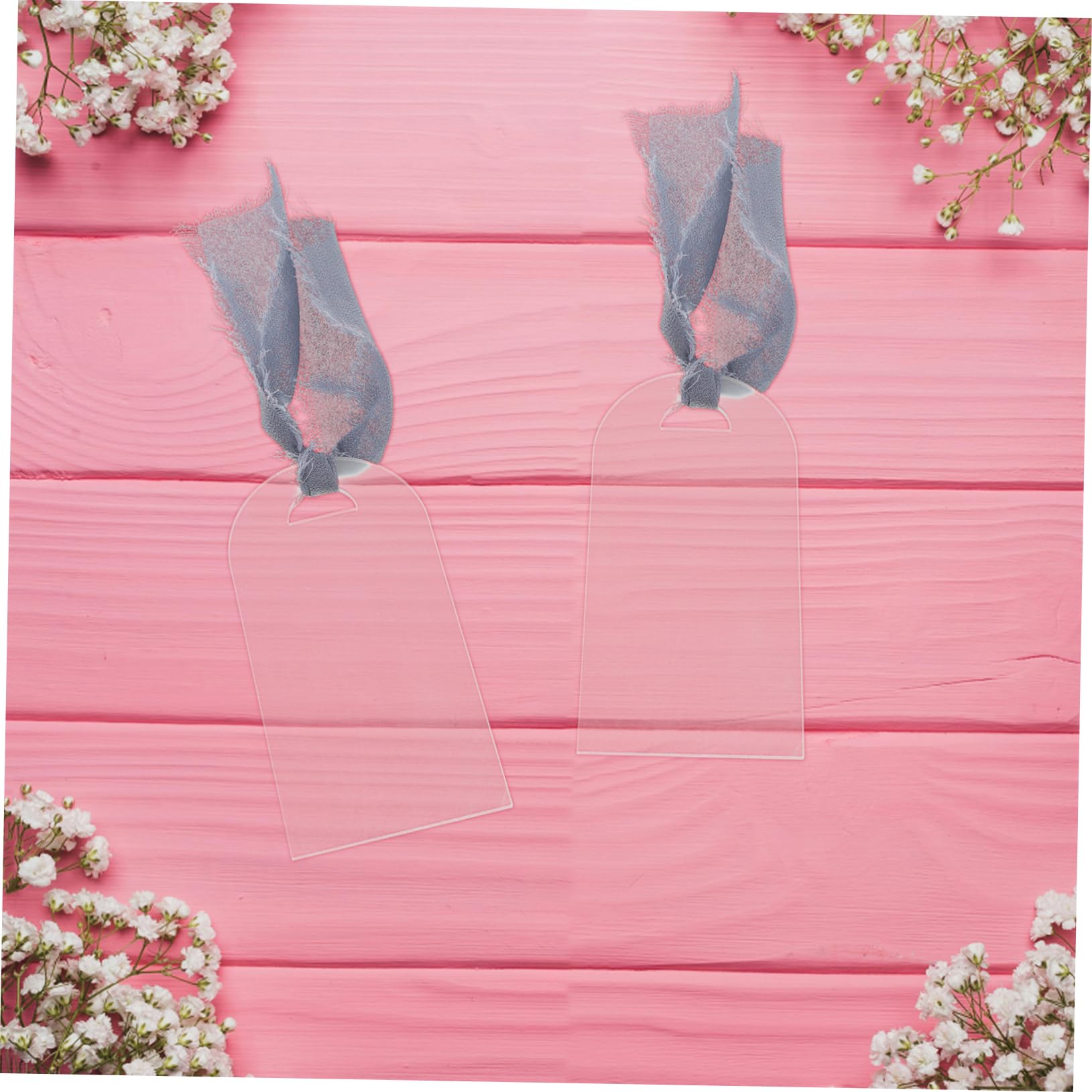 50sets Cartellini Per Posti Acrilico Trasparente Forma Di Segnaposto Elegante Per Matrimonio e Feste Con Nastro Per Organizzare Tavoli e Riservare Posti