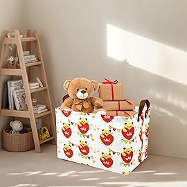 ASKETAM Valentine\'s Day Basket Gift for Empty Cute Heart Large Storage Bin for Kid and Baby Room Dcor (Cat Love)