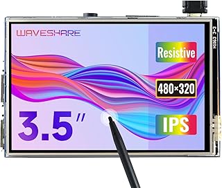 Waveshare 3.5inch Resistive Touch Display (B) for Raspberry Pi 480×320 Hardware Resolution IPS Screen SPI Display Panel Supports All Versions of Raspberry Pi Computers