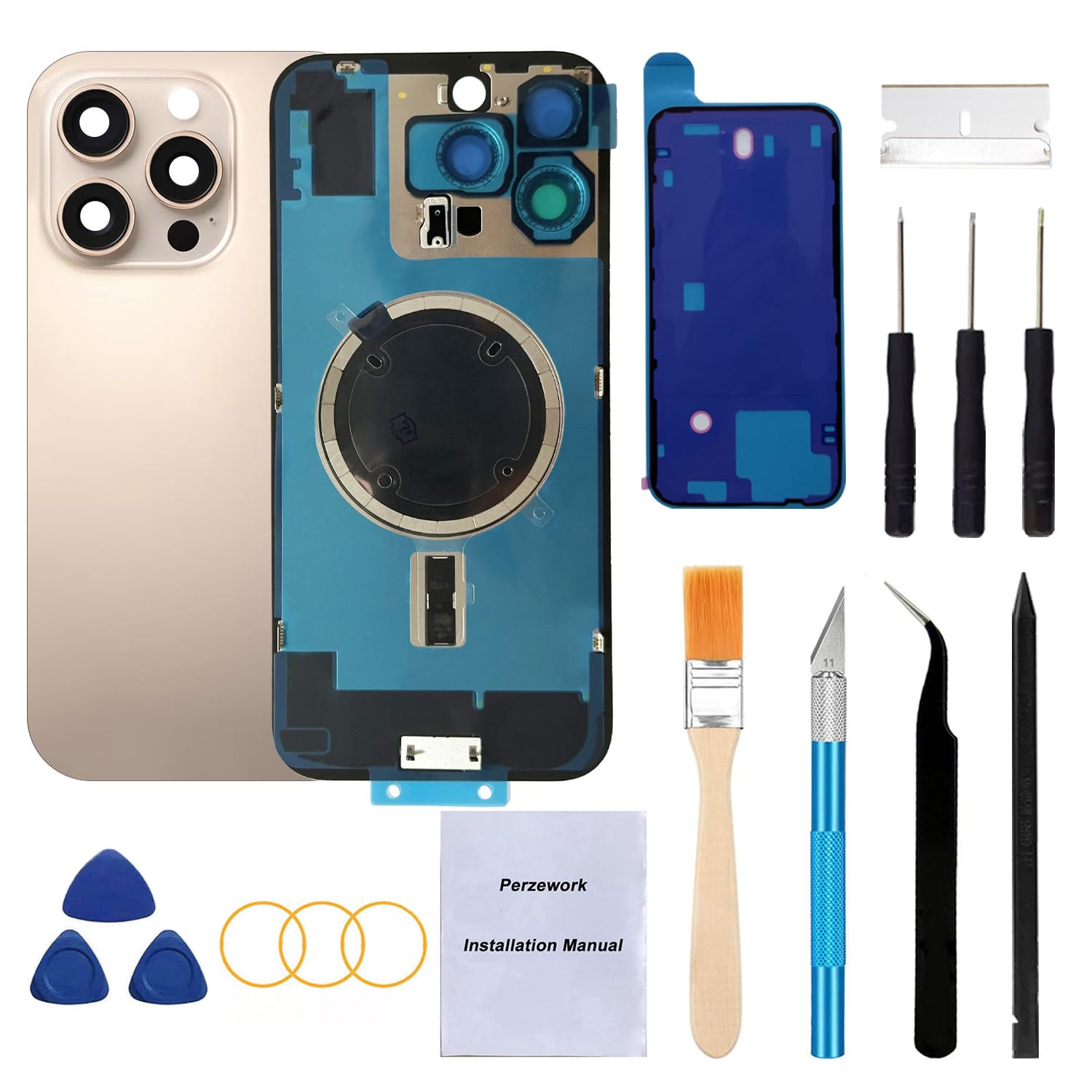 Amazon.com: Perzework Rear Back Glass Replacement for iPhone 16