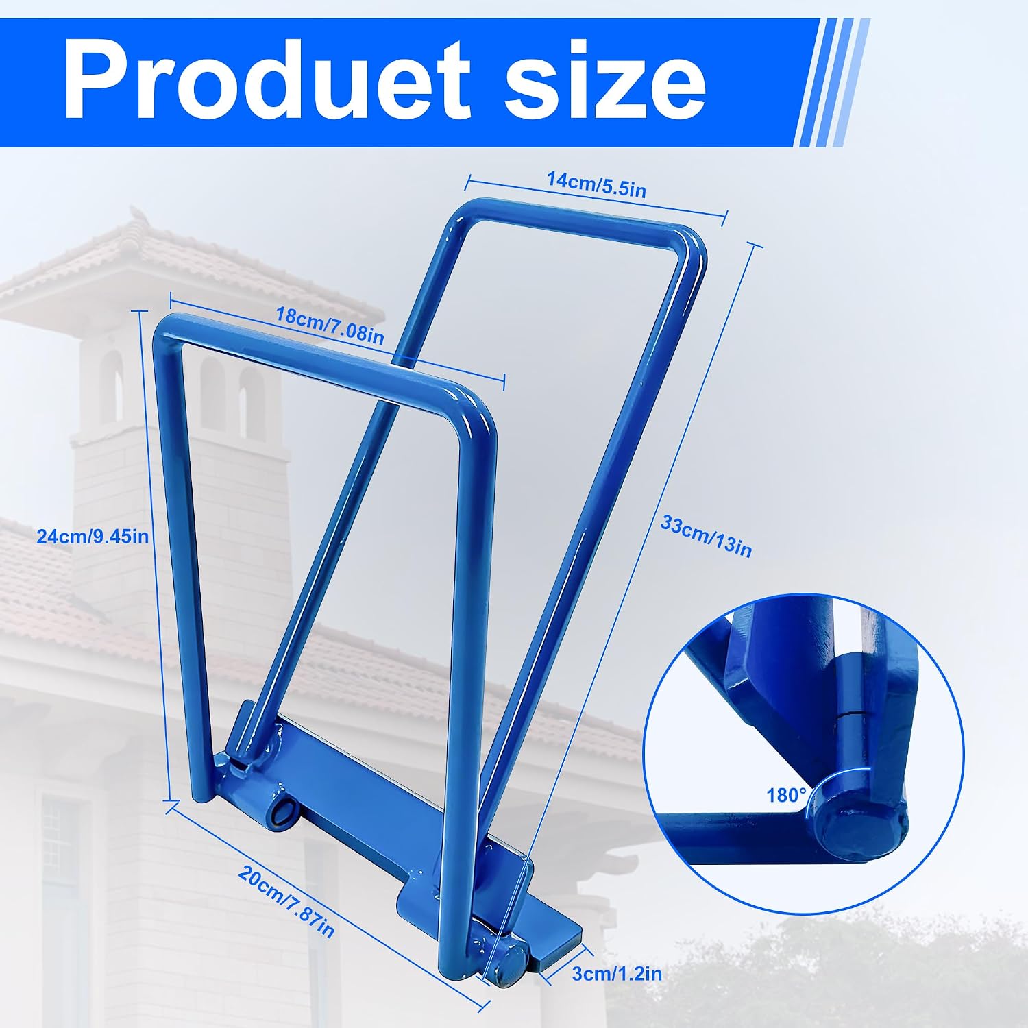 Heavy-Duty Eaves Seam Locker & Drip Edge Hemming Bender, 13”x8” Metal Roofing Tool for 90-180° Standing Seam Lock, High-Strength Steel with Anti-Rust Coating for Roofers & Sheet Metal Workers(Blue)