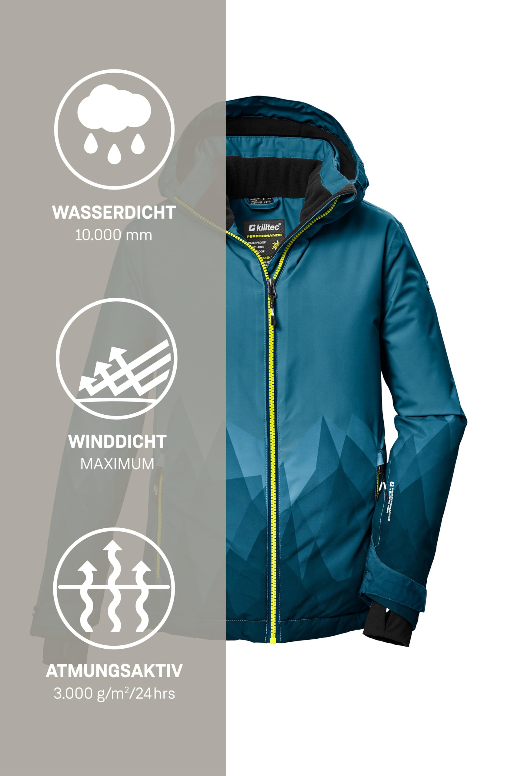 Killtec KSW 383 Bys Ski Jacket Chaqueta de esquí funcional con capucha y paranieves Niños