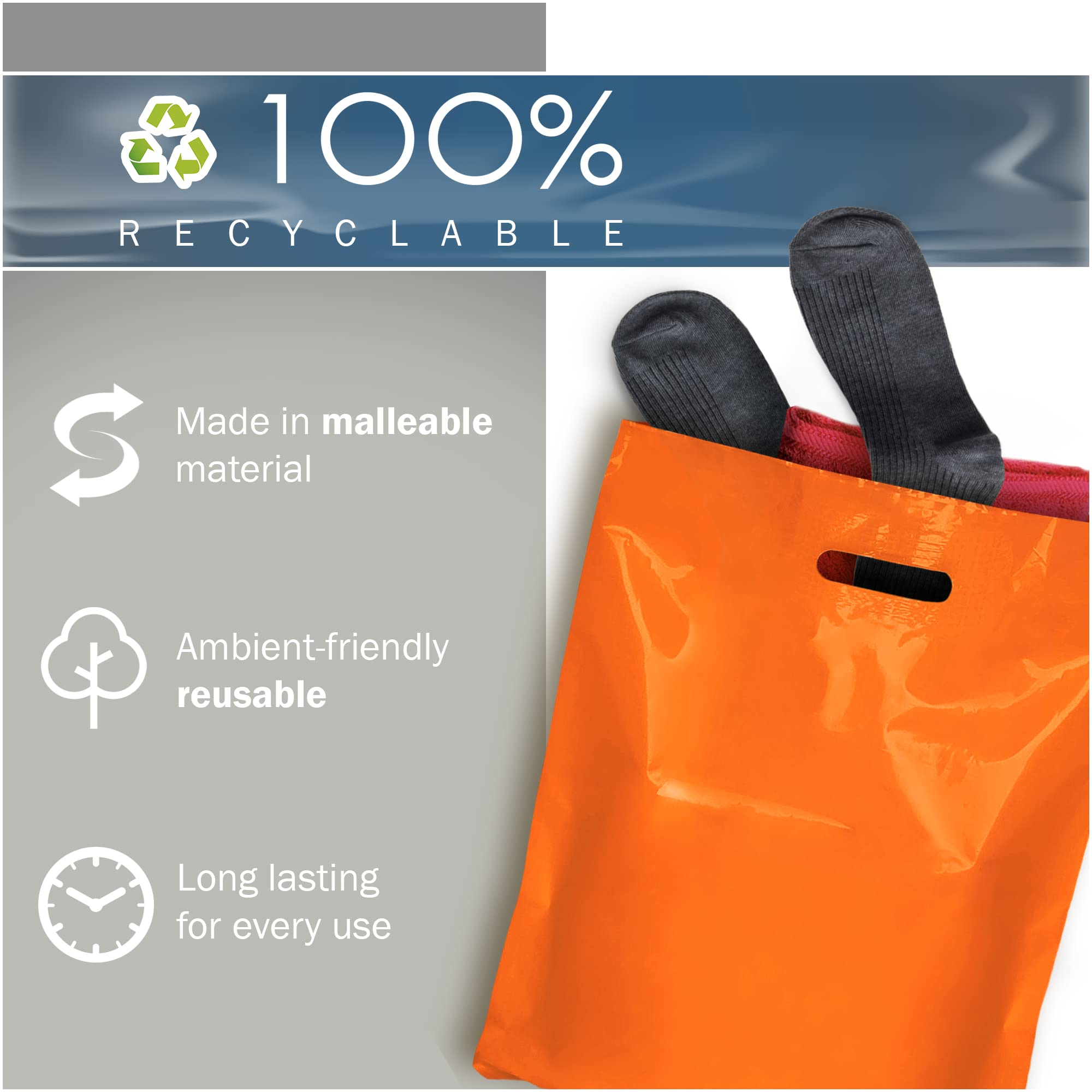 Amazon | Orange Merchandise プラスチックショッピングバッグ 100枚