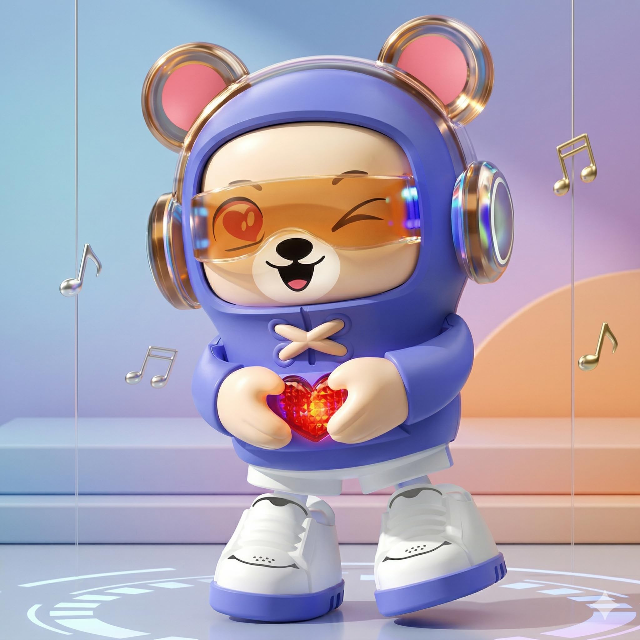 Jack Royal Dancing Bear with Light and Musical Dancing Love Gesture Fun Moving Crawling Toy for Babies Age 6-12 Months Toddlers Toy and Kids (Blue)-image-25
