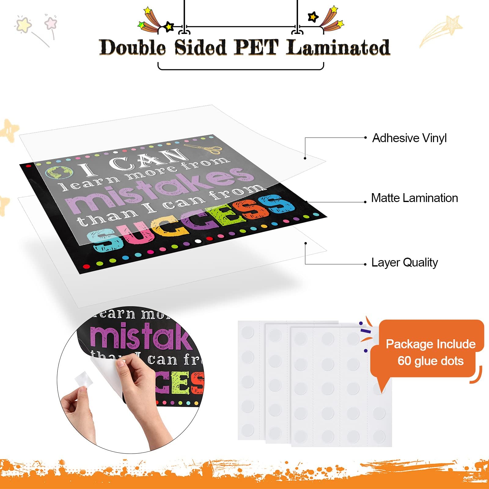 10 Pieces Classroom Motivational Posters Growth Mindset Banner Inspirational Bulletin Board Positive Wall Classroom Decoration for School Wall Art Decoration, Elementary Middle and High School Student