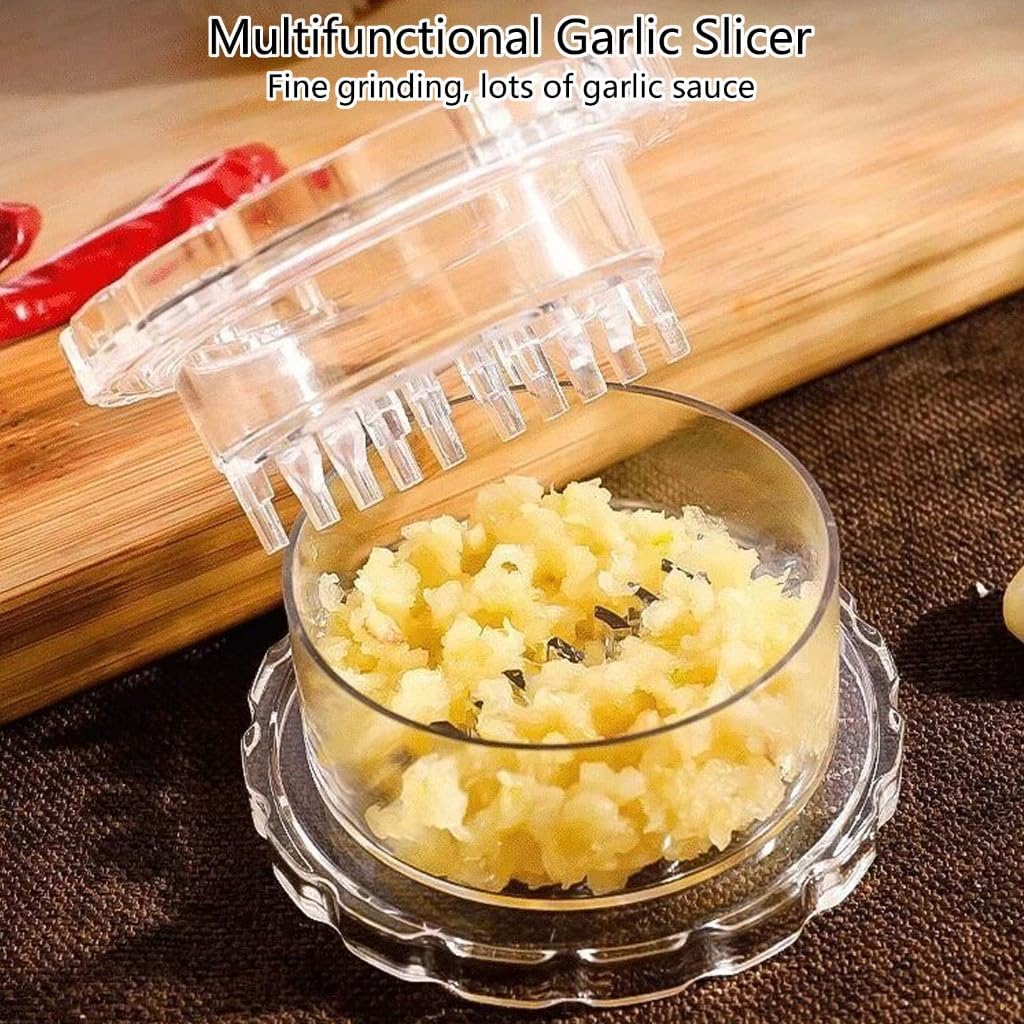 Portable Clear Manual Garlic Twist Mincer Multifunctional Crusher Kitchen Tool