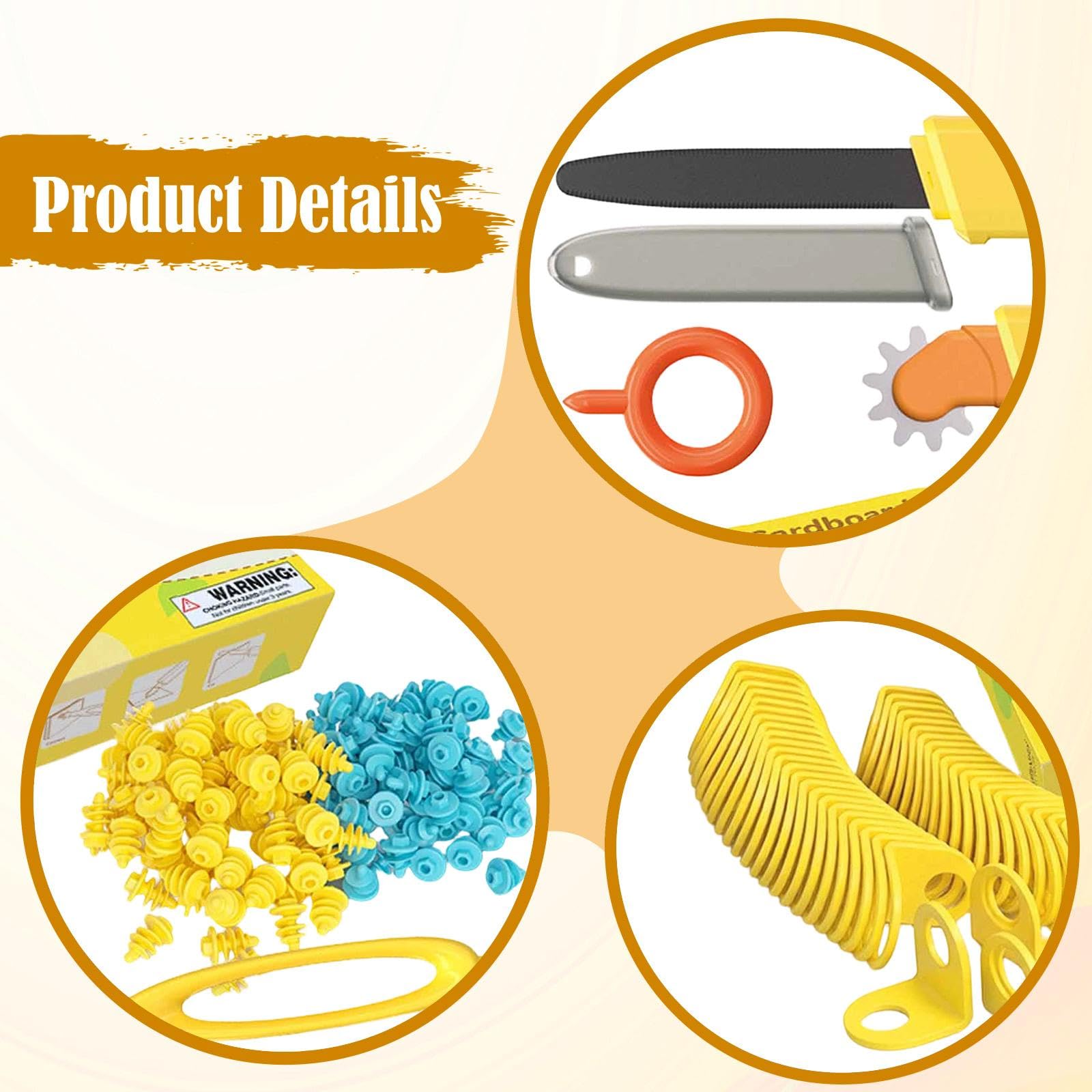 MagiDeal Kit di Attrezzi da Costruzione in Cartone da 168 Pezzi, Set di Costruzione per Bambini, cacciavite Creativo Riutilizzabile, Regalo per Bambini, Gioco