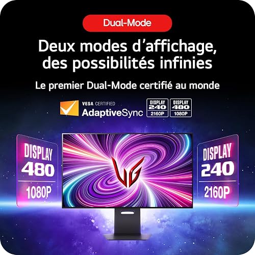 LG Ultragear™ 45GS96QB-B Ecran PC Gaming 45" - Dalle OLED résolution QHD, (3440x1440), 0.03 ms GtG 240Hz, DisplayHDR™ True Black 400, DCI-P3 98.5%, AMD FreeSync Premium Pro, NVIDIA G-Sync, curvé - 3
