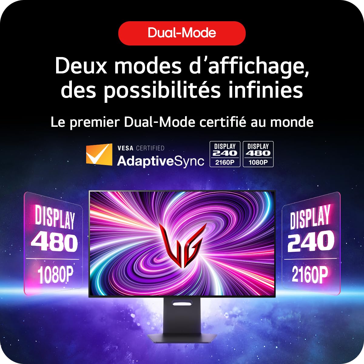 LG Ultragear™ OLED 32GS95UV-B Ecran PC Gaming 32" - Dalle OLED résolution UHD,4K (3840x2160), 0.03 ms GtG 240Hz, DisplayHDR™ TrueBlack400, DCI-P3 98.5%, AMD FreeSync Premium Pro, NVIDIA G-Sync