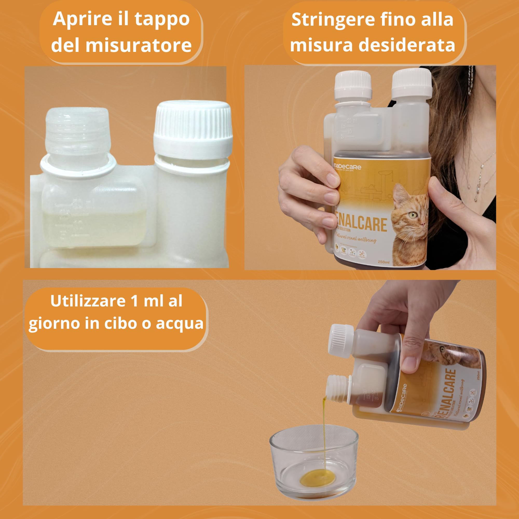 Renalcare - Integratore renale liquido 250 ml per gatti - Restituisce energia e appetito ai gatti con problemi renali - Previene l'anemia e sostiene la salute dei reni - Senza fosforo né sodio - Gusto
