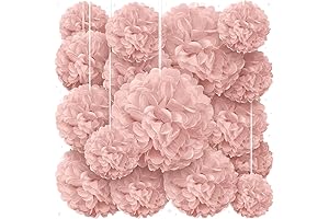 3 Dusty Rose Tissue Paper Pom Poms - Assorted Sizes