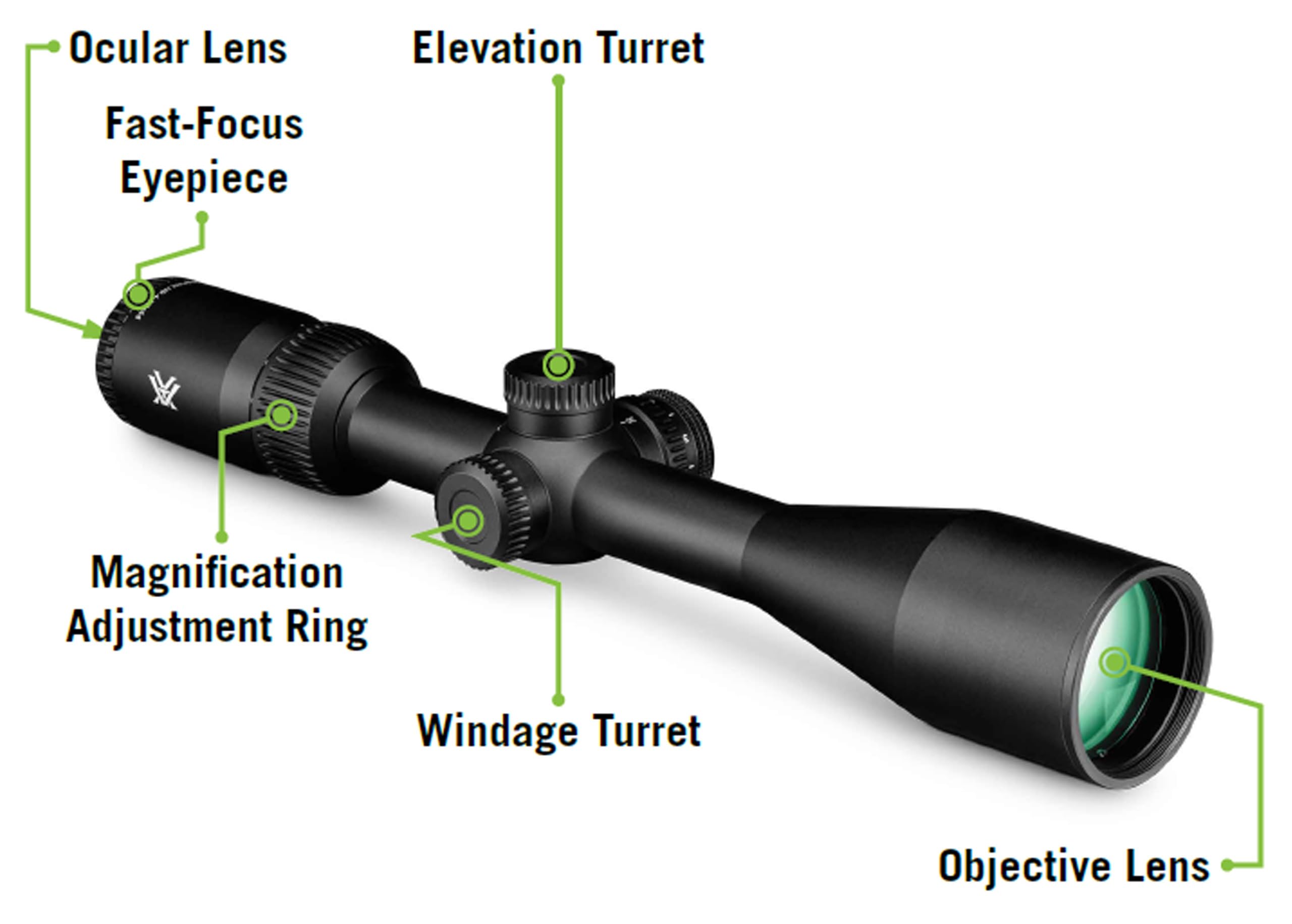 Vortex Crossfire HD 2-7x32 Rimfire Second Focal Plane, 1-inch Tube Riflescope - V-Plex MOA Reticle
