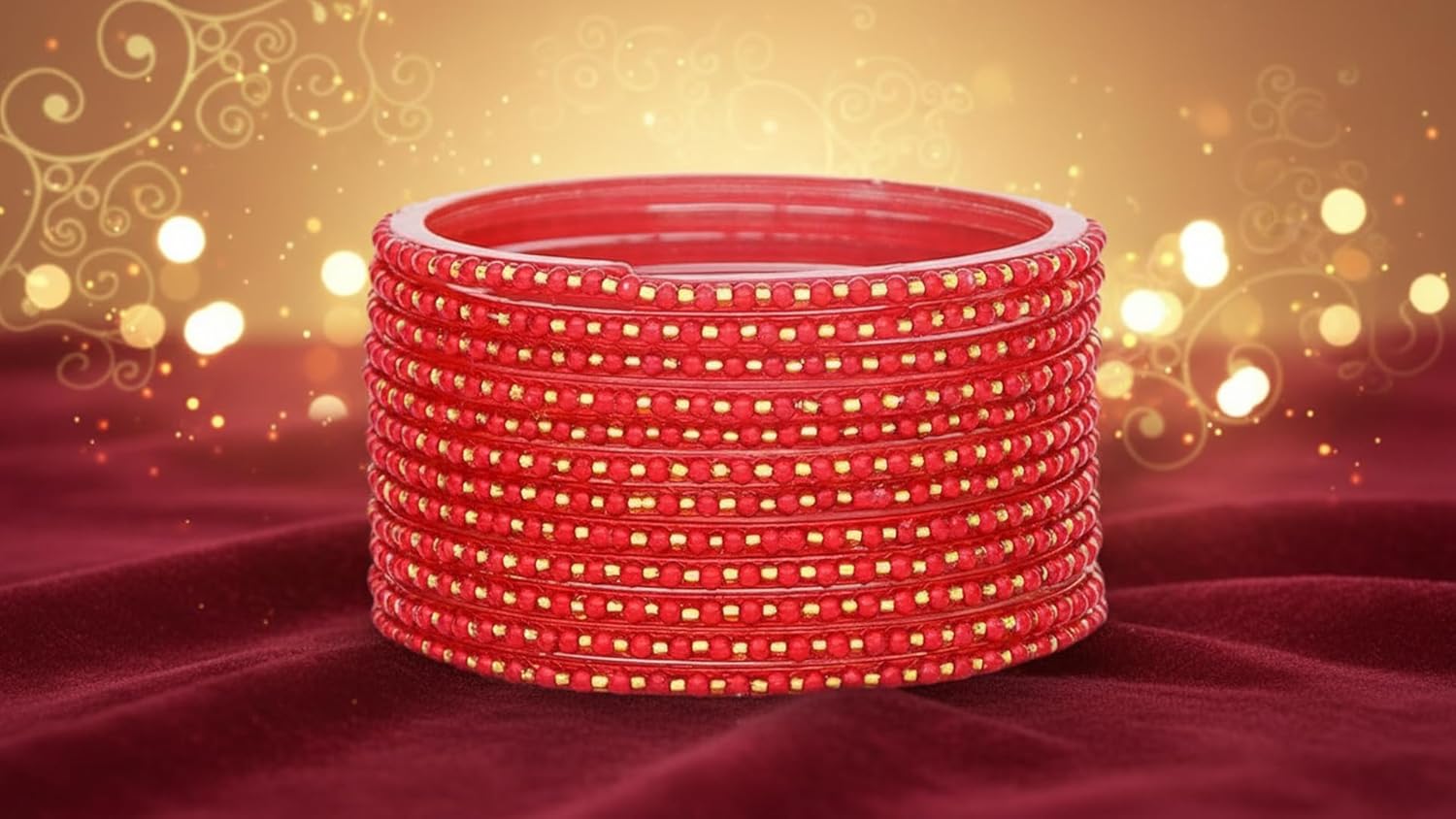 JD'Z COLLECTION Indian Bollywood Traditional Glass Bangles Set Churi Multi Color Bangle Bracelet For Women | Handcrafted Pearl Bangle | Ethnic Jewelry | Wedding Jewelry Collection - Image 9