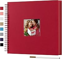 Vista 30 de Álbum de fotos para scrapbook DIY de 10 x 10 pulgadas con cubierta de diseño de ventana, 80 páginas, libro de recuerdos de papel artesanal para Negro