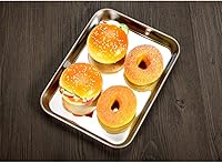 Vista 7 de 5 bandejas para hornear, bandeja para hornear de acero inoxidable, tamaño rectangular, 9 x 7 x 1 pulgada, saludables y no tóxicas, libres de óxido