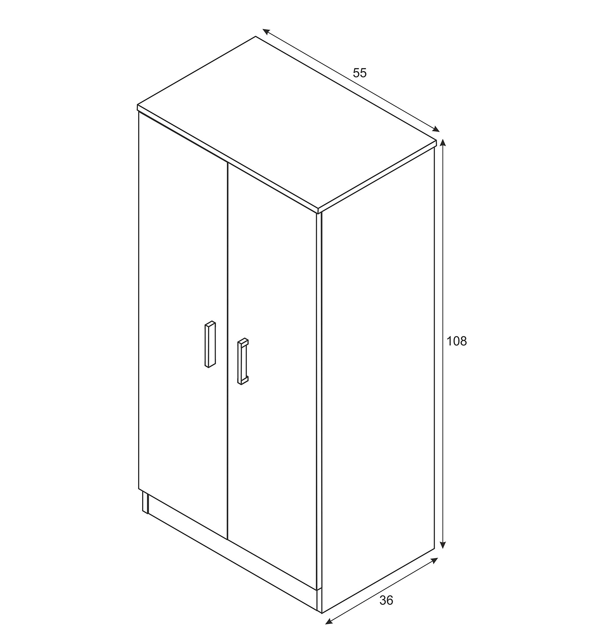 Mobelcenter, Mueble Zapatero Basic 2 Puertas, Armario Zapatero 2 Puertas Color Blanco Soft, Capacidad para 20-24 Pares de Zapatos, Medidas: Ancho: 55cm x Fondo: 36cm x Alto: 108cm (0894)