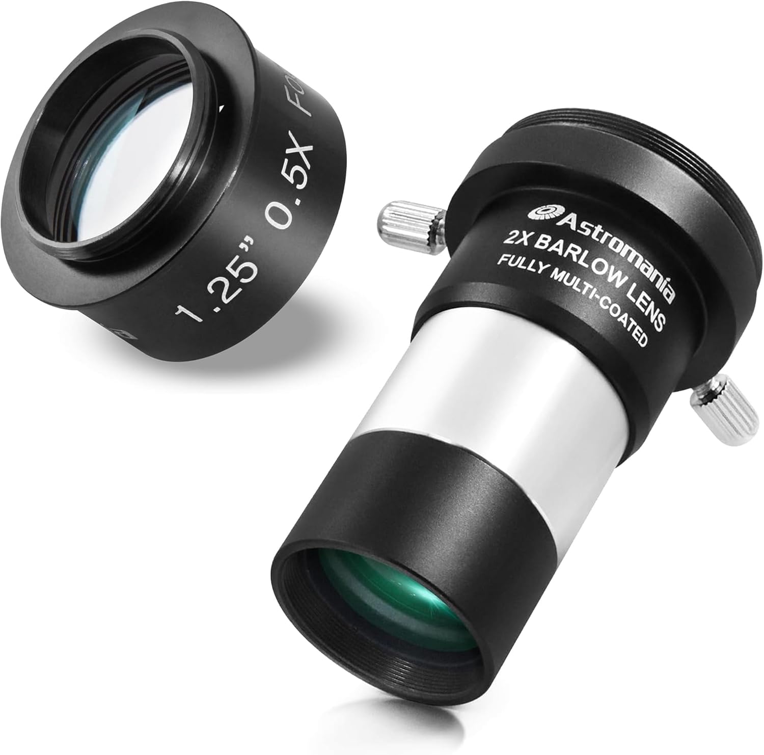 Astromania 1.25" 0.5X Reducer Corrector - Bundle with - 2X Barlow Lens Upgraded 1.25 inch