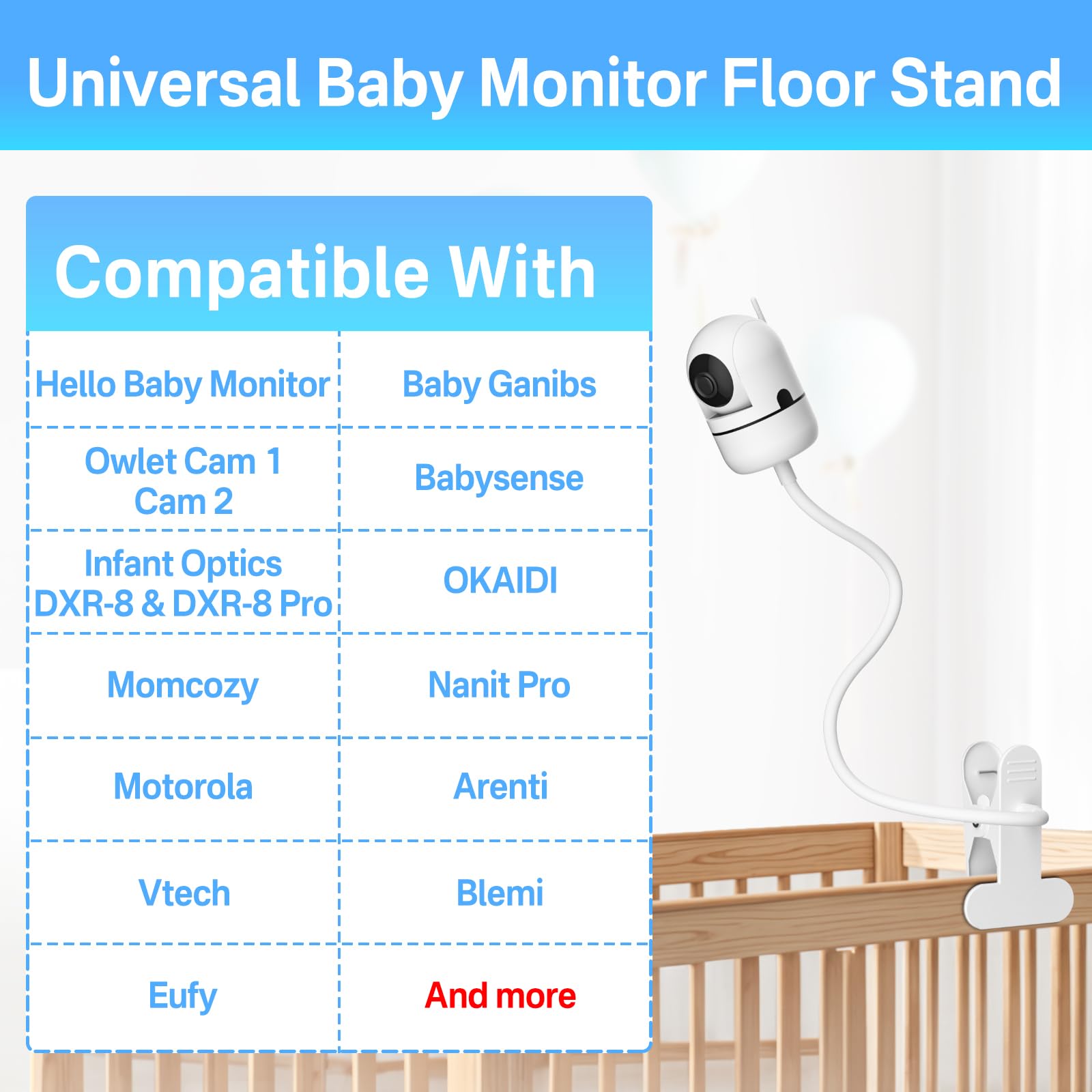 Baby Monitor Mount for HelloBaby VTech, Infant Optics, ANMEATE, Nanit Pro, Eufy, Owlet - Image 2