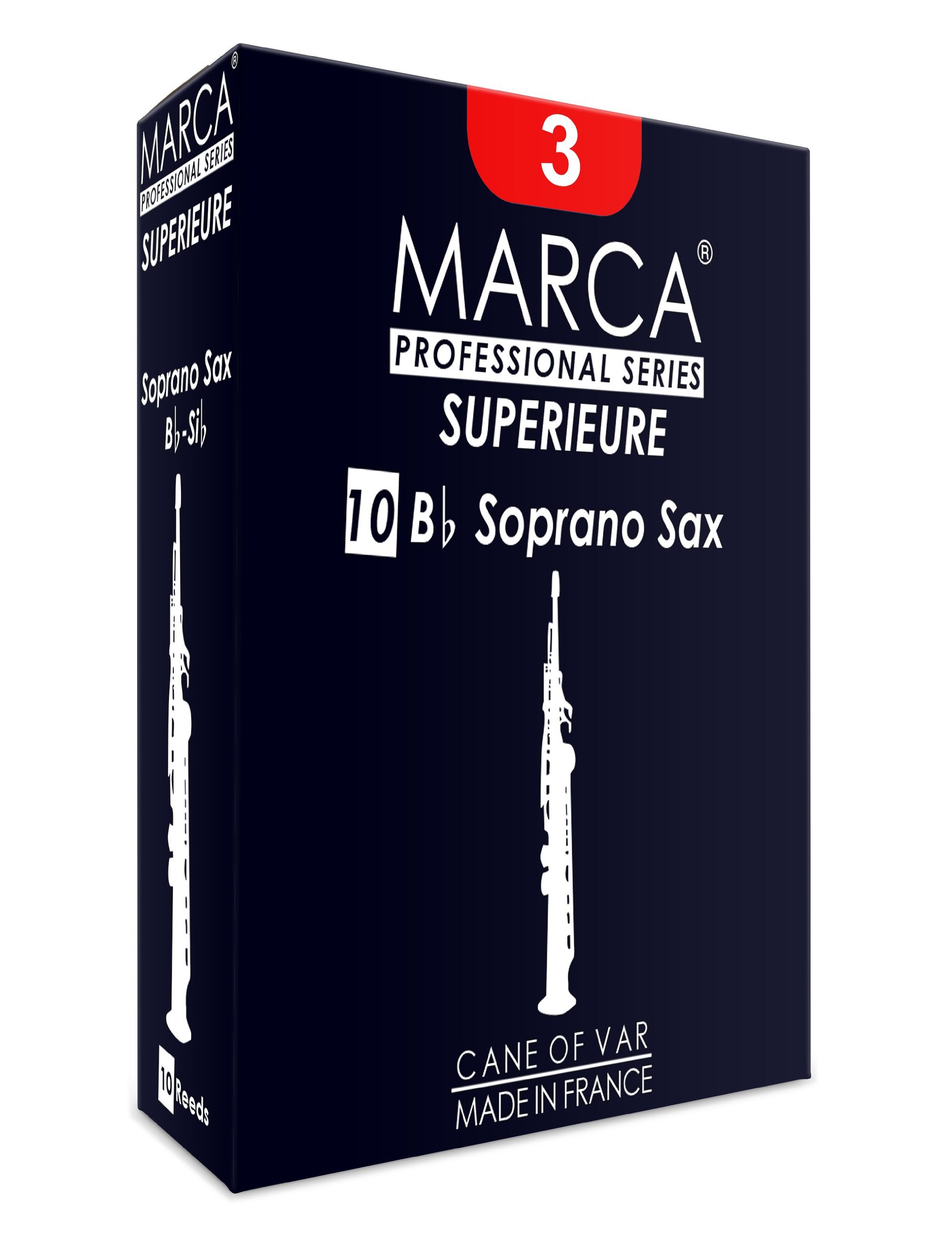 Marca SP325 - Lengüeta para saxofón soprano (dureza 2.5, pack de 10)