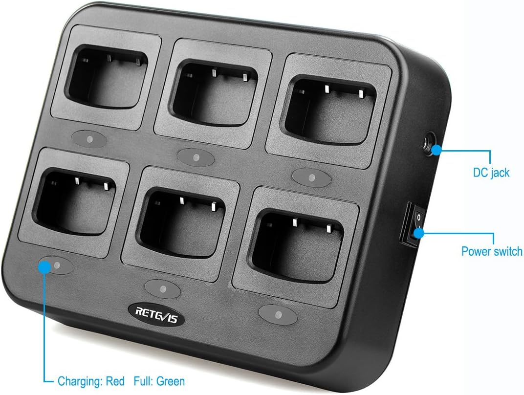 Retevis H-777 Six-Way Charger Multi Unit Walkie Talkie Charger for H-777 Baofeng BF-888S Arcshell AR-5 (Not for H-777S) Two Way Radio and Battery (1 Pack) : Electronics