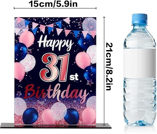 Miniatura 261 de LINGTEER Happy 11th Birthday Decorations, 2Pcs Black&Gold Stand Print Acrylic Table Centerpieces Backdrop Board- Cheers to 11 Years Old Fun Birthday