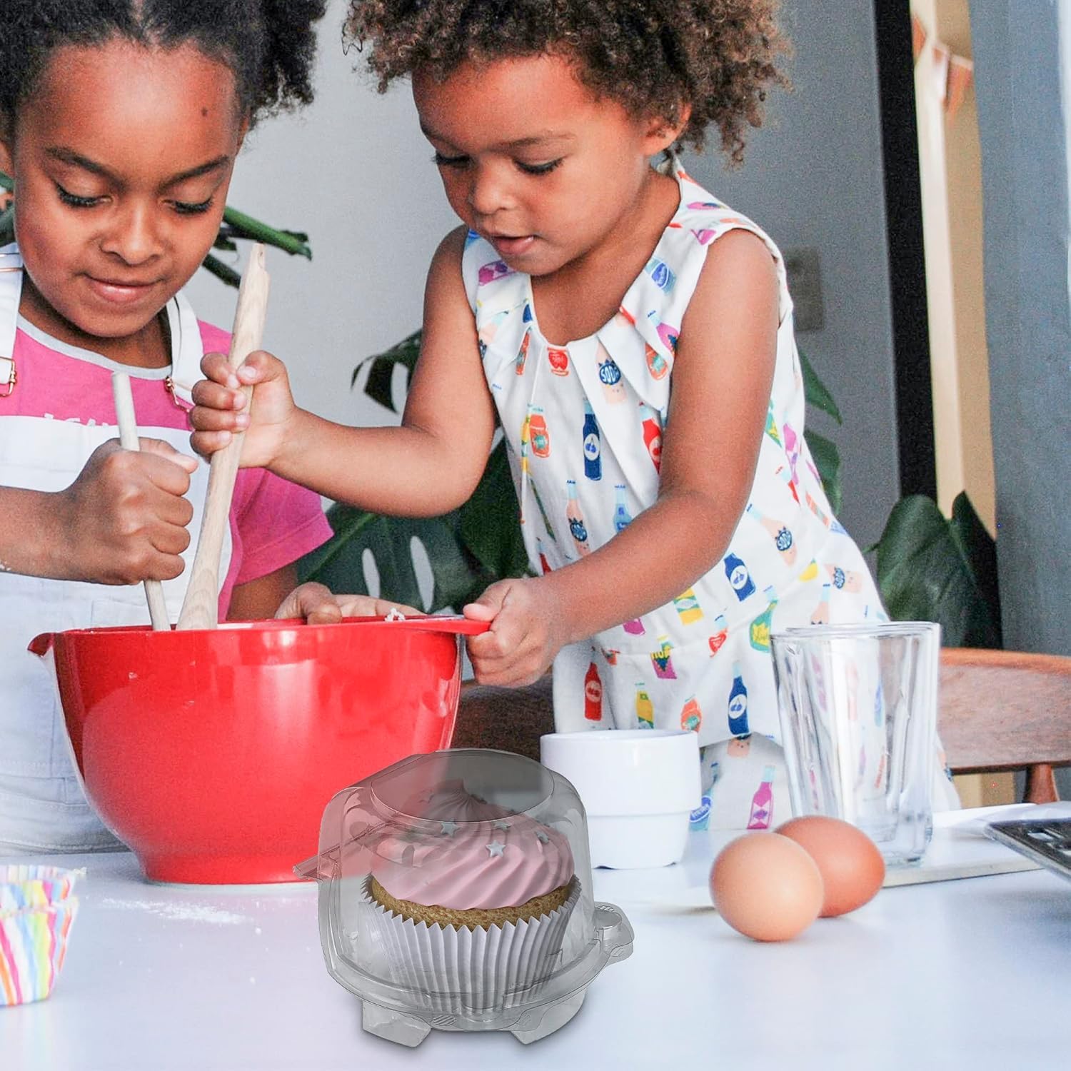 MT Products Clear PET Single Cupcake Container 4.3" x 4" x 3.12" - Individual Muffin Holder - Pack of 300